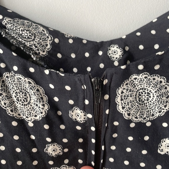 Emblem Dress - Navy/White, skater skirt, S - Picture 5 of 7